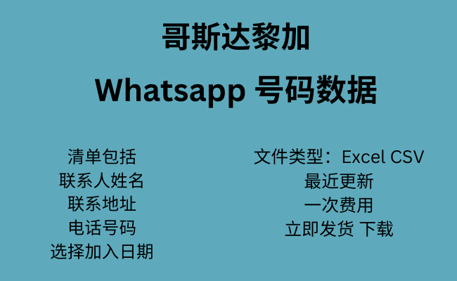 哥斯达黎加 WhatsApp 号码数据