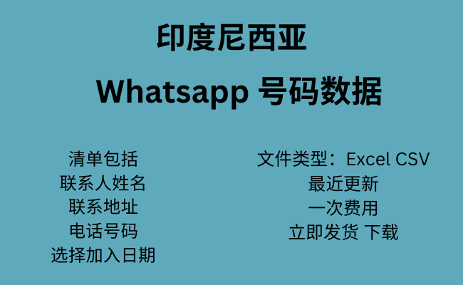 印度尼西亚 WhatsApp 号码数据