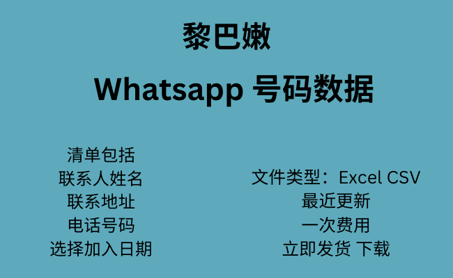 黎巴嫩 WhatsApp 号码数据