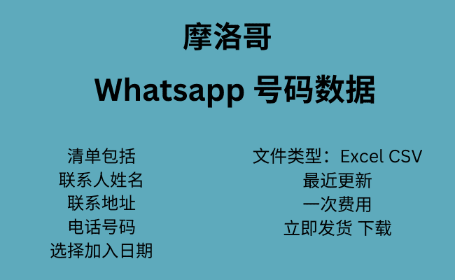 摩洛哥 WhatsApp 号码数据