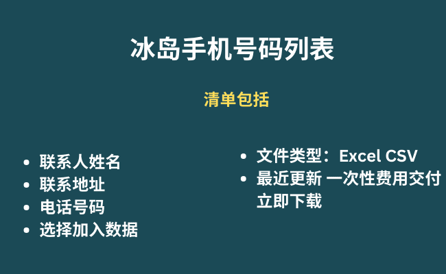 冰岛手机号码列表​