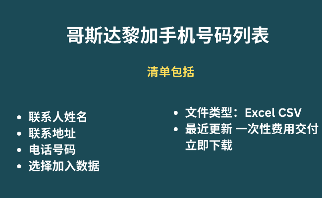 哥斯达黎加手机号码列表