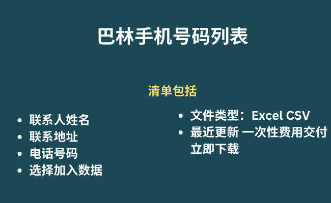 巴林手机号码列表​