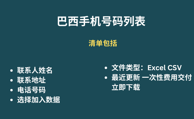 巴西手机号码列表​